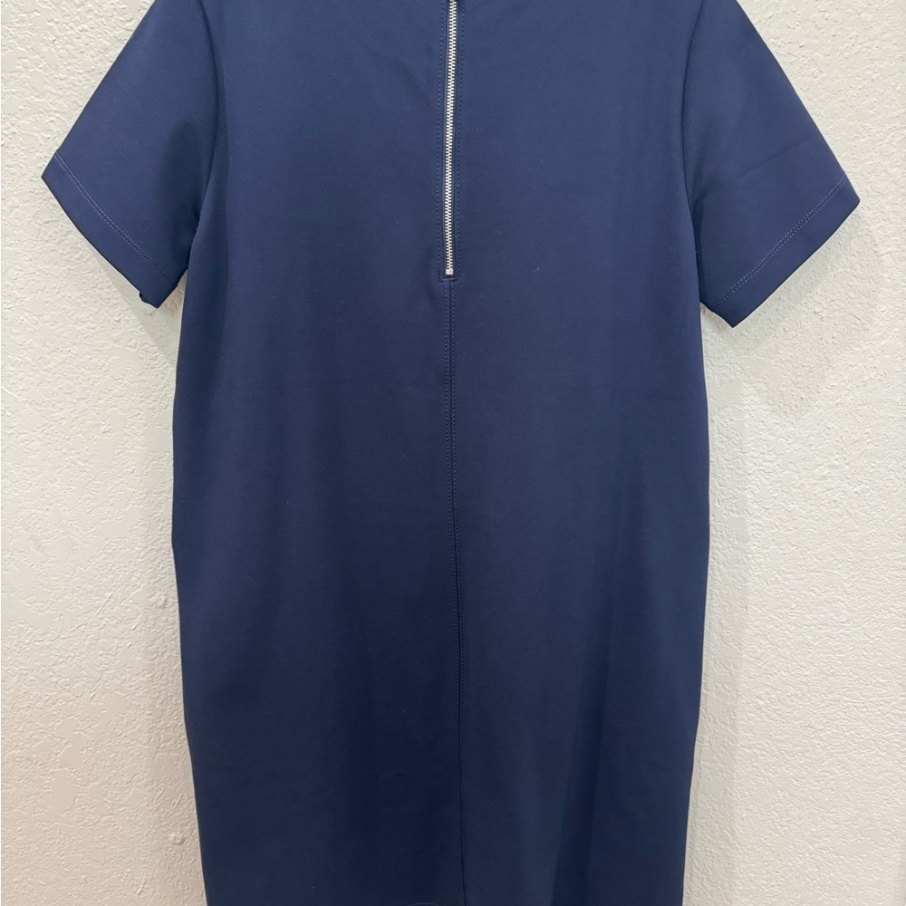 LOFT Navy Blue Short Sleeve Shirt Dress - Picture 2 of 6